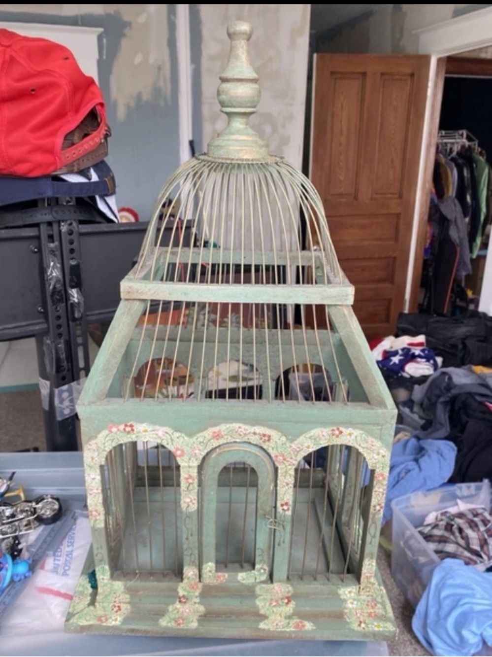 Vintage Canary BIRD CAGE VICTORIAN STYLE  FOLK ART